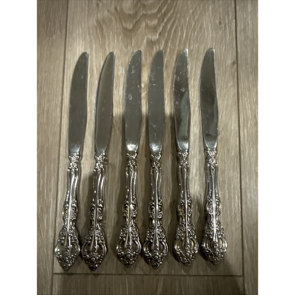 Oneida Michelangelo Cube Set 6‎ Dinner Knives Heirloom Stainless Flatware